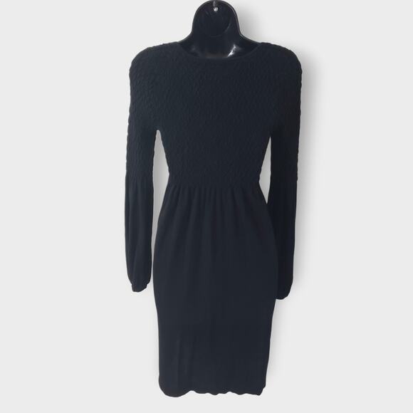 Angie Black Smocked Mini Sweater Dress Sz Small Y2K Gothic Emo - Picture 6 of 13